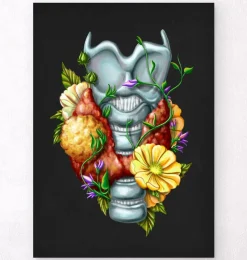 Adénome thyroïdien - Floral - Noir-Codex Anatomicus
