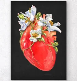 Anatomie cardiaque II - Floral - Noir-Codex Anatomicus Best