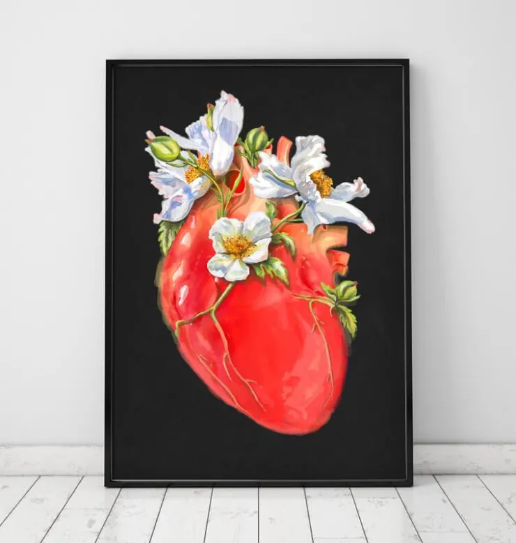Anatomie cardiaque II - Floral - Noir-Codex Anatomicus Best
