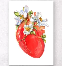 Anatomie cardiaque II - Floral - Blanc-Codex Anatomicus New
