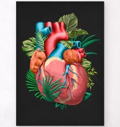 Anatomie cardiaque V - Floral - Noir-Codex Anatomicus Outlet