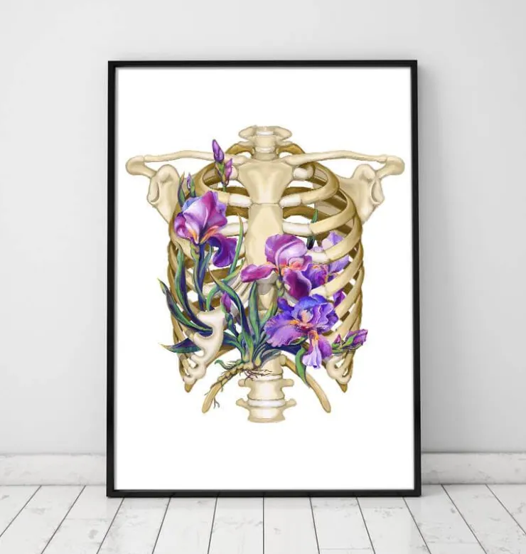 Anatomie de la cage thoracique - Floral - Blanc-Codex Anatomicus Discount