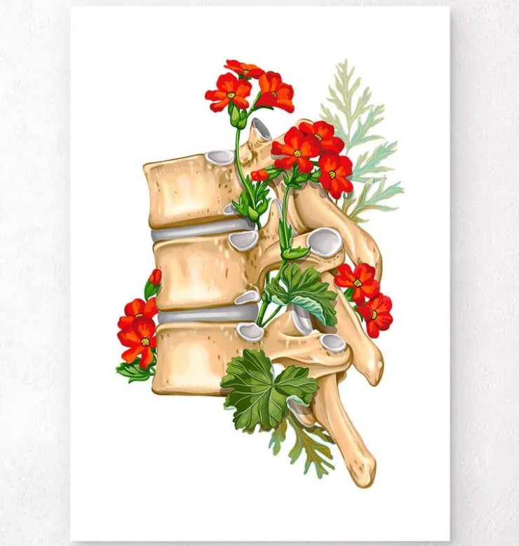 Anatomie de la colonne vertébrale II - Floral - Blanc-Codex Anatomicus Hot