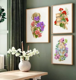 Anatomie de la hanche - Floral - Blanc-Codex Anatomicus