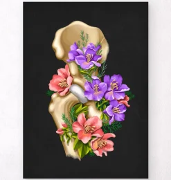 Anatomie de la hanche - Floral - Noir-Codex Anatomicus Sale