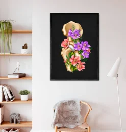 Anatomie de la hanche - Floral - Noir-Codex Anatomicus Sale