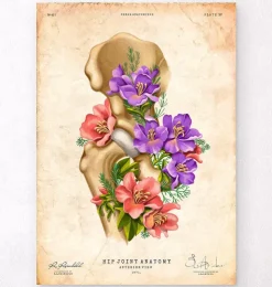 Anatomie de la hanche - Floral - Vintage-Codex Anatomicus Outlet