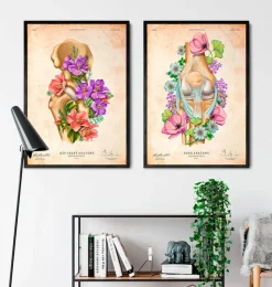 Anatomie de la hanche - Floral - Vintage-Codex Anatomicus Outlet
