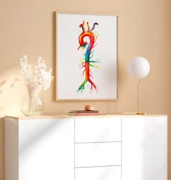 Anatomie de l'aorte - Aquarelle-Codex Anatomicus