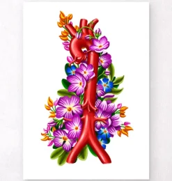 Anatomie de l'aorte - Floral - Blanc-Codex Anatomicus Discount