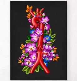 Anatomie de l'aorte - Floral - Noir-Codex Anatomicus Hot