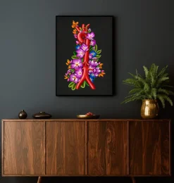 Anatomie de l'aorte - Floral - Noir-Codex Anatomicus Hot