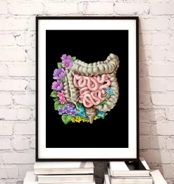 Anatomie des intestins - Floral - Noir-Codex Anatomicus Hot