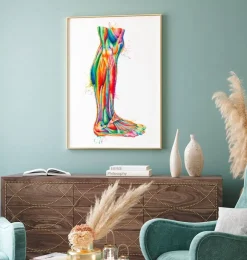 Anatomie des jambes - Aquarelle-Codex Anatomicus New