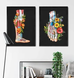 Anatomie des jambes - Floral - Noir-Codex Anatomicus Hot