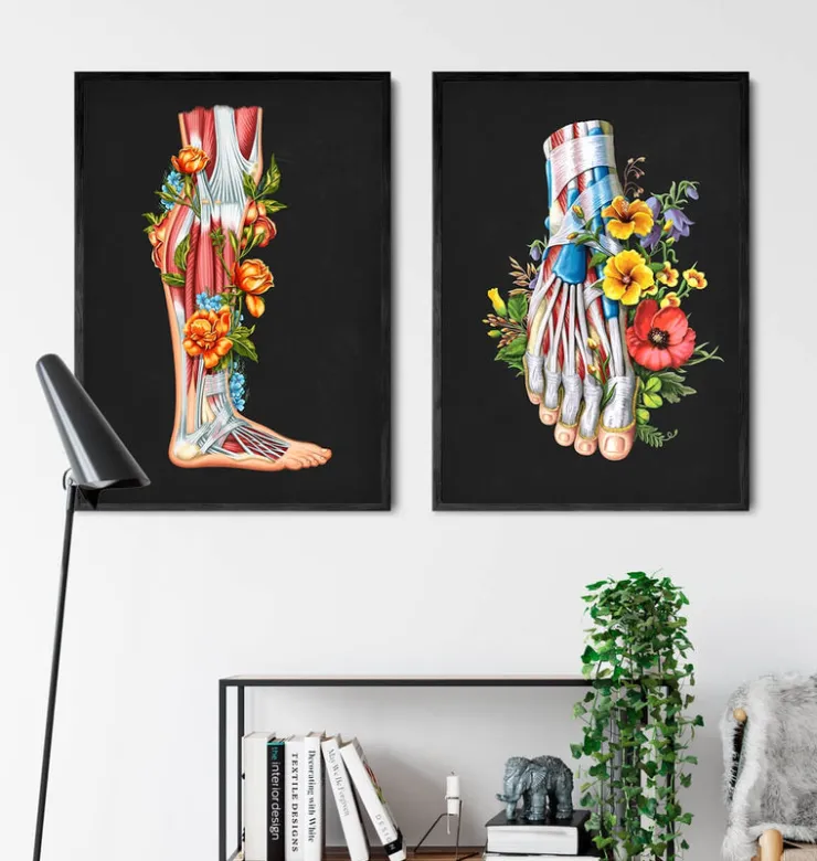 Anatomie des jambes - Floral - Noir-Codex Anatomicus Hot