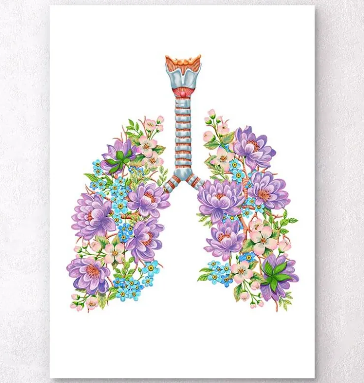 Anatomie des poumons - Floral - Blanc-Codex Anatomicus Outlet