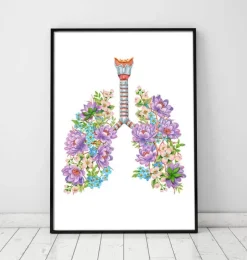 Anatomie des poumons - Floral - Blanc-Codex Anatomicus Outlet