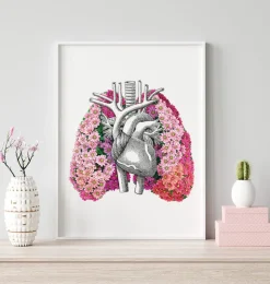 Anatomie des poumons II - Floral - Blanc-Codex Anatomicus New