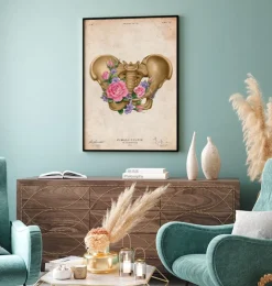 Anatomie du bassin féminin - Floral - Vintage-Codex Anatomicus Online