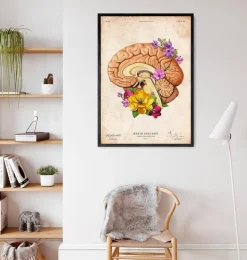 Anatomie du cerveau II - Floral - Vieux papier-Codex Anatomicus Clearance