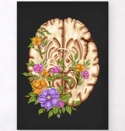Anatomie du cerveau III - Floral - Noir-Codex Anatomicus New
