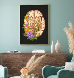 Anatomie du cerveau III - Floral - Noir-Codex Anatomicus New