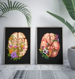 Anatomie du cerveau III - Floral - Noir-Codex Anatomicus New