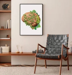 Anatomie du cerveau IV - Floral - Vintage-Codex Anatomicus New