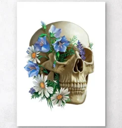 Anatomie du crâne - Floral - Blanc-Codex Anatomicus Best