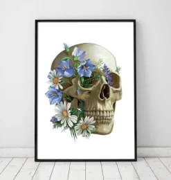 Anatomie du crâne - Floral - Blanc-Codex Anatomicus Best