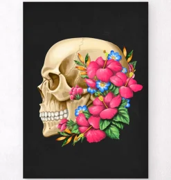 Anatomie du crâne III - Floral - Noir-Codex Anatomicus Sale