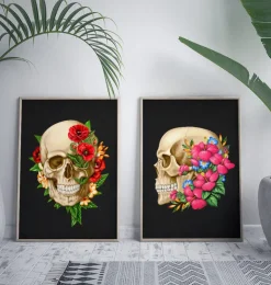 Anatomie du crâne III - Floral - Noir-Codex Anatomicus Sale
