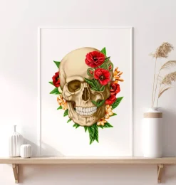 Anatomie du crâne IV - Floral - Blanc-Codex Anatomicus Discount