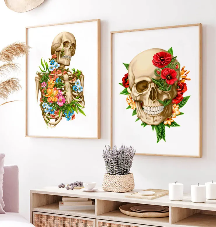 Anatomie du crâne IV - Floral - Blanc-Codex Anatomicus Discount