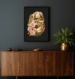 Anatomie du crâne V - Floral - Noir-Codex Anatomicus Discount