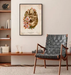 Anatomie du crâne V - Floral - Vintage-Codex Anatomicus Sale