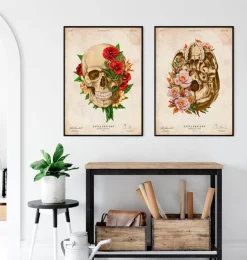 Anatomie du crâne V - Floral - Vintage-Codex Anatomicus Sale