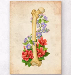 Anatomie du fémur - Floral - Vintage-Codex Anatomicus Best