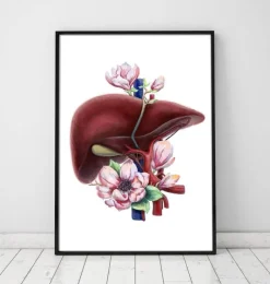 Anatomie du foie - Floral - Blanc-Codex Anatomicus Hot