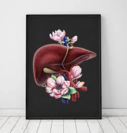 Anatomie du foie - Floral - Noir-Codex Anatomicus Discount