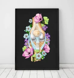 Anatomie du genou - Floral - Noir-Codex Anatomicus Best