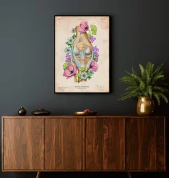 Anatomie du genou - Floral - Vintage-Codex Anatomicus Hot