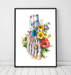Anatomie du pied - Floral - Blanc-Codex Anatomicus Best