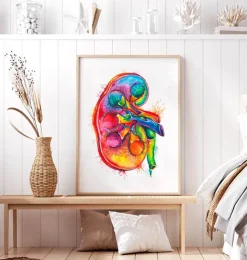 Anatomie du rein droit - Aquarelle-Codex Anatomicus Discount