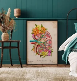 Anatomie du rein II - Floral - Vintage-Codex Anatomicus Discount