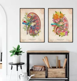 Anatomie du rein II - Floral - Vintage-Codex Anatomicus Discount