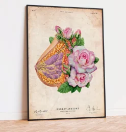 Anatomie du sein - Floral - Vieux papier-Codex Anatomicus New