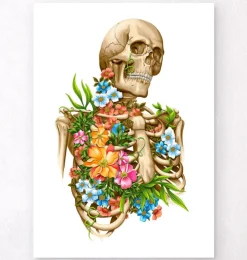 Anatomie du squelette - Floral - Blanc-Codex Anatomicus