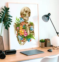Anatomie du squelette - Floral - Blanc-Codex Anatomicus